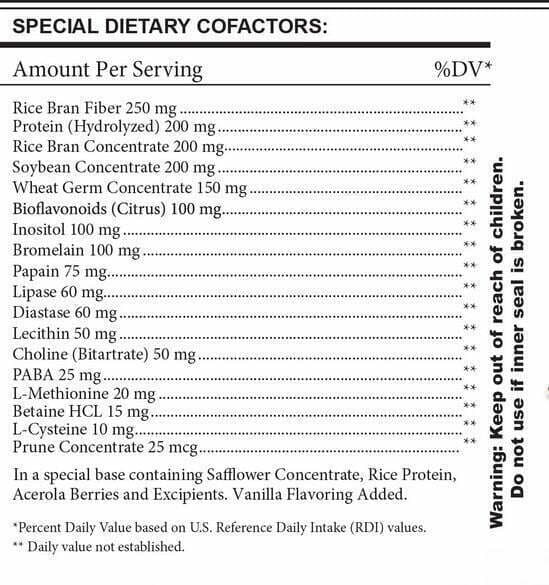 Special Dietary Cofactors